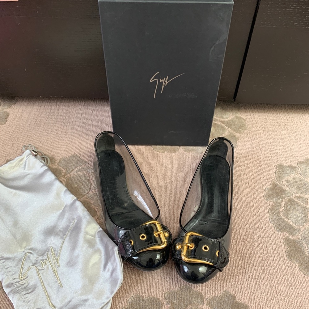 giuseppe zanotti flats . PVC  and leather